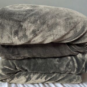 Luxurious Gray Plush Blanket